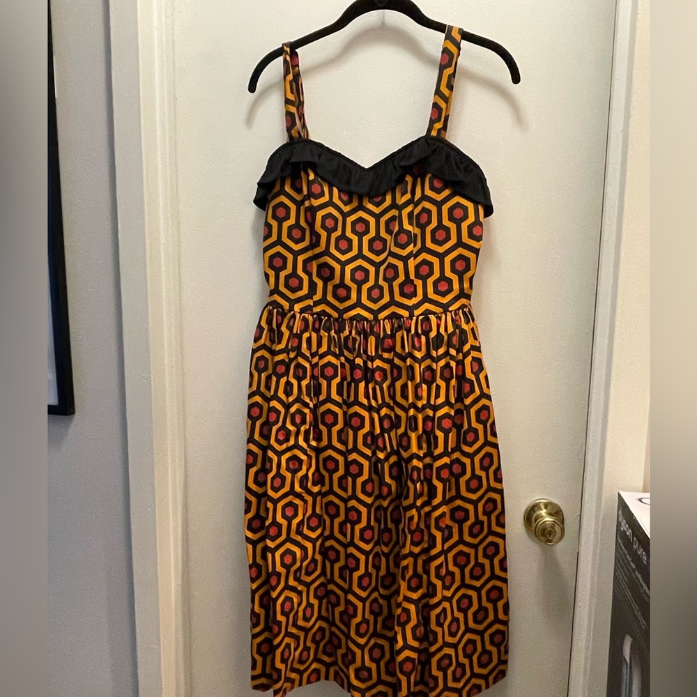 EUC Pinup Girl Clothing Hotel print dress